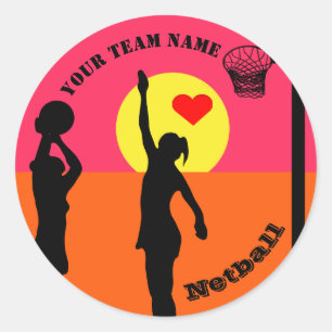 Adesivo Netball Personalizado de Nome de Equipe Personaliz