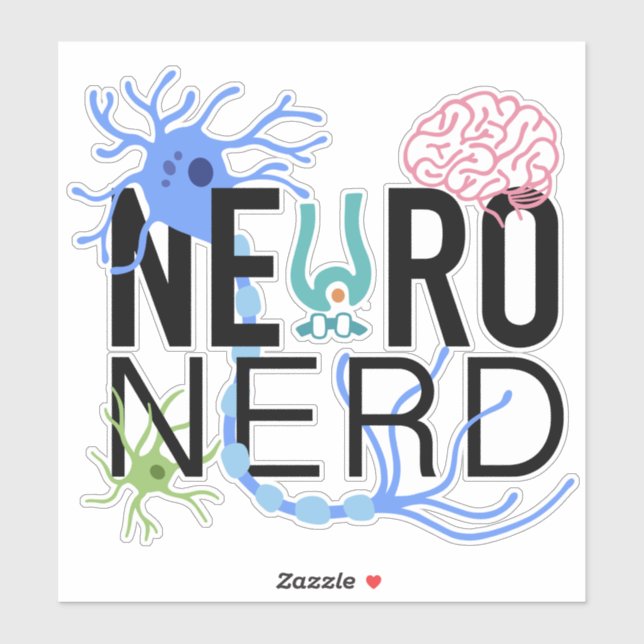 Adesivo Neuro Nerd Neurociência (Folha)