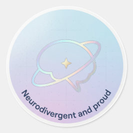 Adesivo Neurodivergent and Proud Pastel Brain Planet