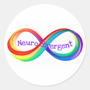 Adesivo Neurodivergent Rainbow Infinity Symbol Button