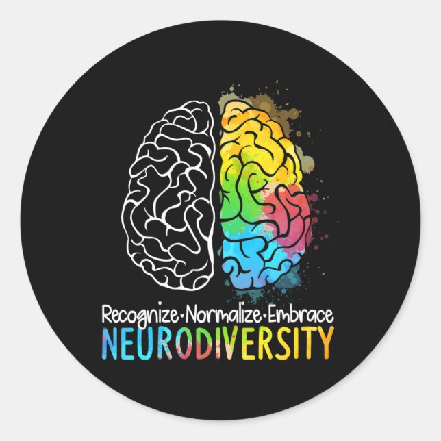 Adesivo NeuroDiversidade Autismo Espectro Asd Arco-Íris Br (Frente)