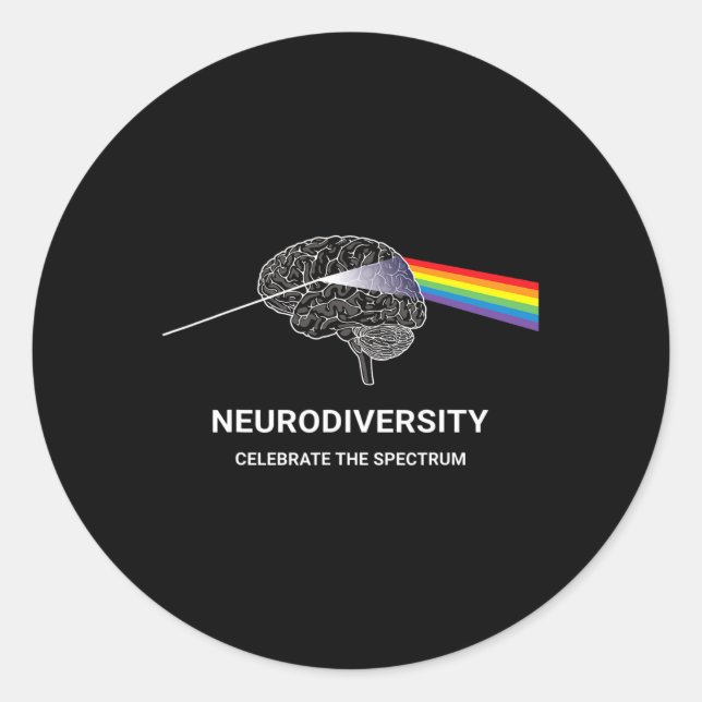 Adesivo NeuroDiversidade Autismo Espectro Asd Arco-Íris Br (Frente)