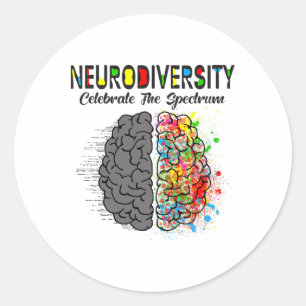 Adesivo Neurodiversidade Celebra Autismo Do Cérebro Do Esp