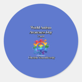 Adesivo Neurodiversidade cereja. Dia Mundial da Consciênci