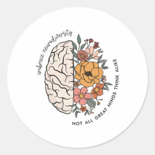 Adesivo Neurodiversidade do professor cerebral Nem todas a