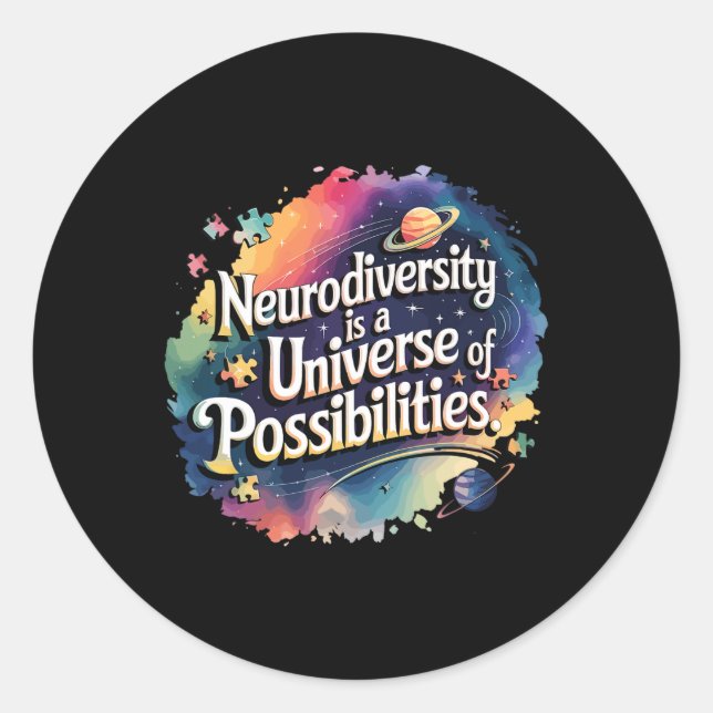 Adesivo Neurodiversidade Universo de Possibilidades Leilão (Frente)