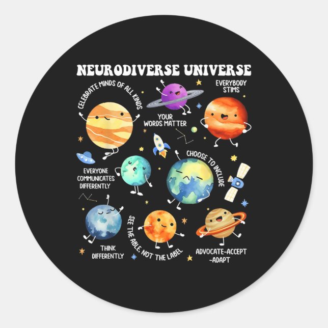 Adesivo Neurodiversificada Universo Neurodiversidade Autis (Frente)