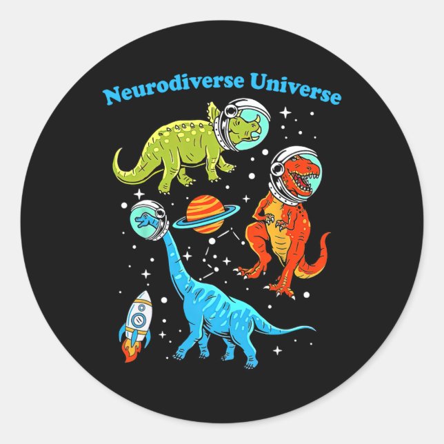 Adesivo Neurodiversificado Espaço dos Dinossauros Universo (Frente)