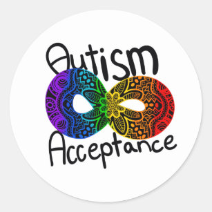 Adesivo Neurodiversity Autism Aceitação do Arco-Íris Botão