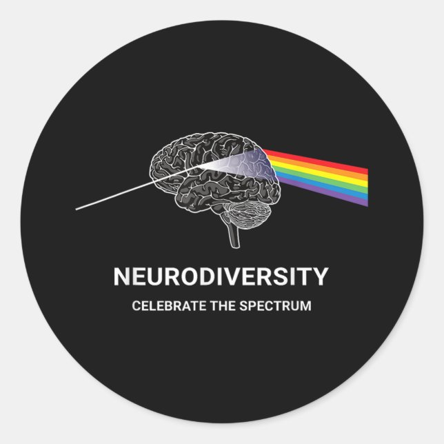 Adesivo Neurodiversity Autism Spectrum Asd Adhd Arco-Íris (Frente)