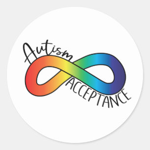 Adesivo Neurodiversity Autismo Aceitação Arco-Íris Bot