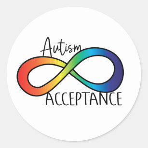 Adesivo Neurodiversity Autismo Aceitação Arco-Íris Botão