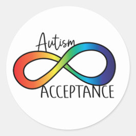 Adesivo Neurodiversity Autismo Aceitação Arco-Íris Botão