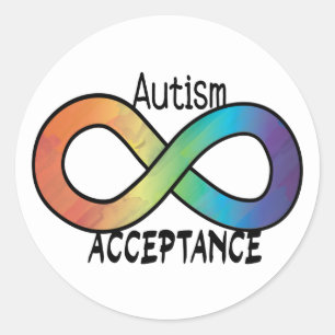 Adesivo Neurodiversity Autismo Aceitação Arco-Íris Botão