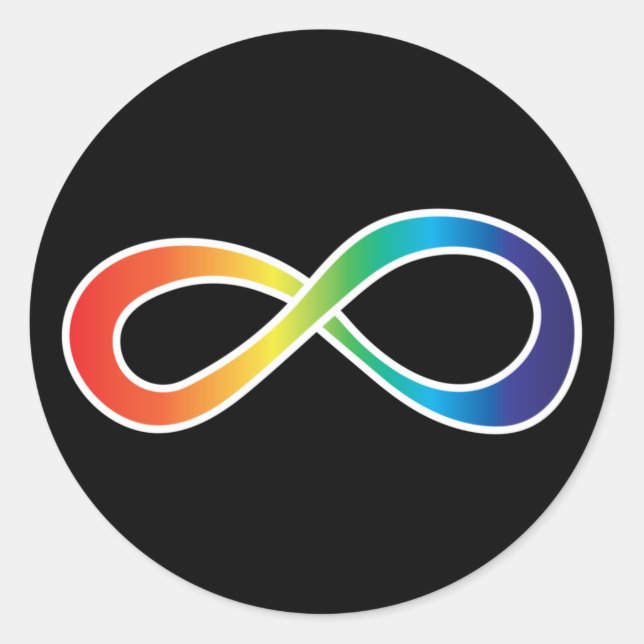 Adesivo Neurodiversity Autismo Advertência Arco-Íris (Frente)