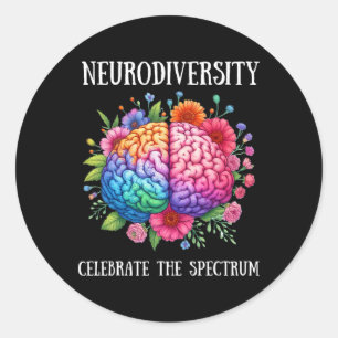 Adesivo Neurodiversity Cérebro Adhd Sensibilização e Autis