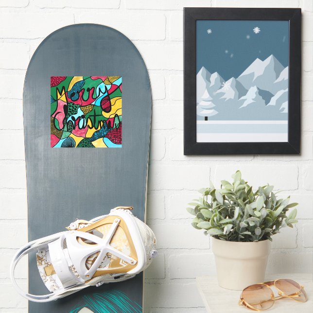 ADESIVO NEUROGRÁFICO E LINHA PRETA DO NATAL DE MERRÍCULA (Prancha de snowboard)