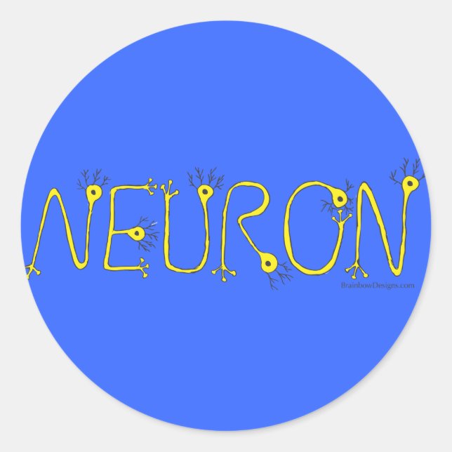 Adesivo Neuron Sticker - Azul e Amarelo (Frente)