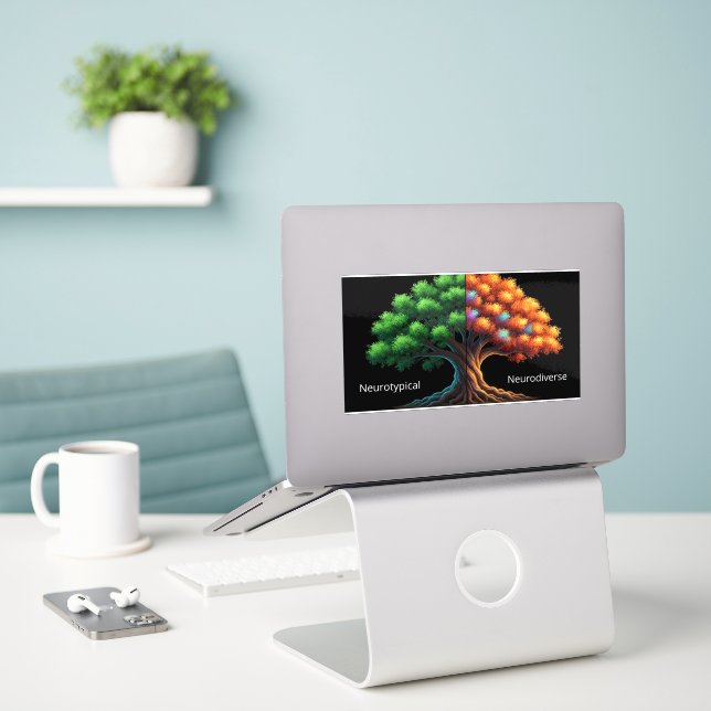 Adesivo Neurotypical vs. Neurodiverse (Laptop na mesa)