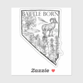 Adesivo Nevada Battleborn State Symbols Bighorn Trout