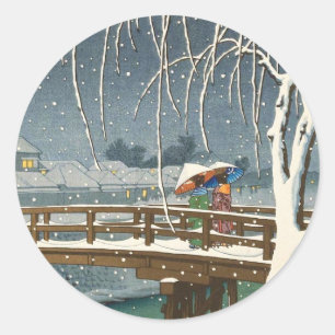 Adesivo Neve atrasada ao longo da arte do inverno do