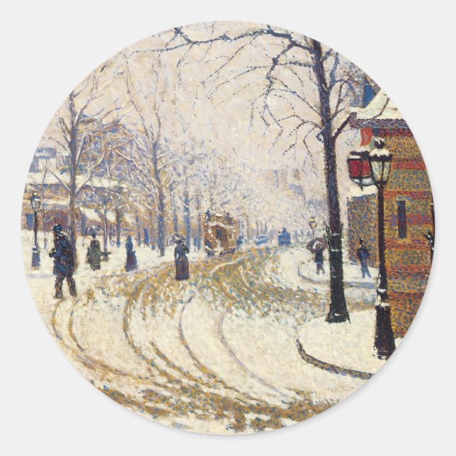 Adesivo Neve, Boulevard de Clichy, Paris por Paul Signac (Frente)