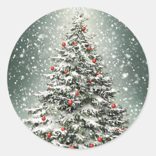 Adesivo Neve Branca em Torres de Natal Verde Ornamentos Co