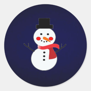 Adesivo Neve com fundo azul vermelho de cachecol
