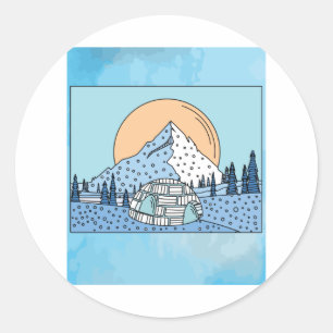 Adesivo Neve de Igloo e paisagem de gelo