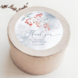 Adesivo Neve de inverno no amor obrigado do chá de panela<br><div class="desc">Inverno de neve no obrigado do chá de panela do Amor,  você tem itens de Correspondência Classic Round Sticker disponíveis.</div>