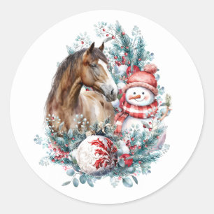 Adesivo Neve do cavalo, água de Natal elegante