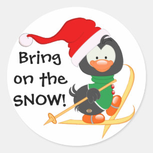 Adesivo Neve do esqui do pinguim do Natal