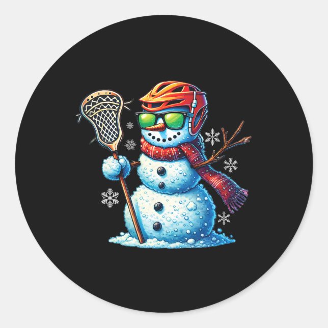 Adesivo Neve Jogando Lacrosse Funny Lacrosse Player Chr (Frente)