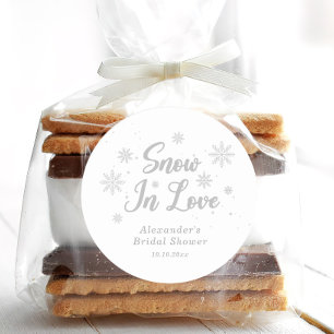 Adesivo Neve no amor Chuva de Neve Bridal Shower Branco