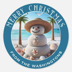 Adesivo Neve Tropical Snowman Personalizado Natal