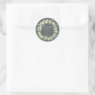 Adesivo Neve Verde + Eucalipto Agradecimento de Casamento