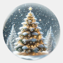 Adesivo Neves com Árvore de Natal em Neve