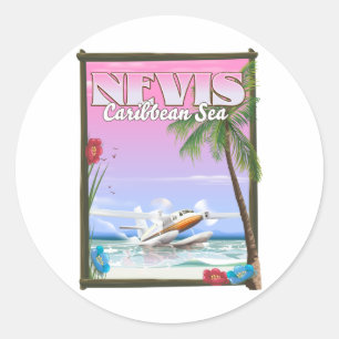 Adesivo Nevis Holiday poster. Cartão