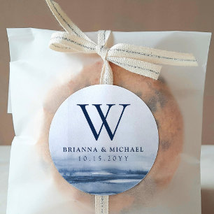 Adesivo Névoa do porto do lago que Wedding o monograma