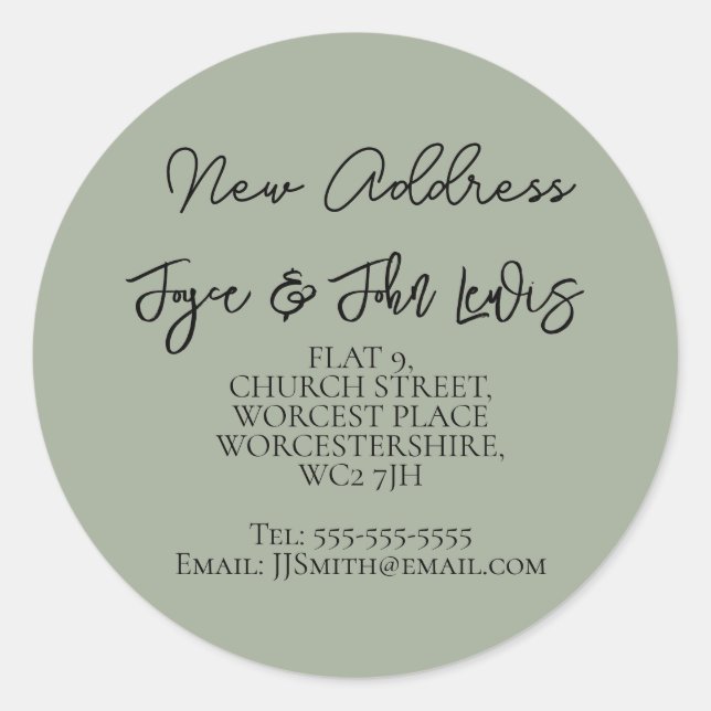 Adesivo New Address Sticker Change of address sticker (Frente)