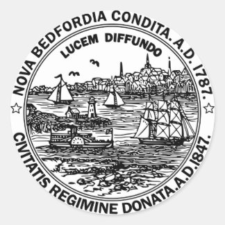 Adesivo New Bedford Massachusetts Seal Round Sticker
