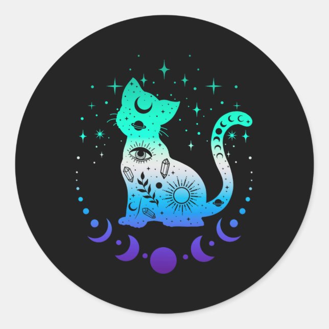 Adesivo New Blue Gay Male Mlm Pride Flag, Astrology Cat  (Frente)