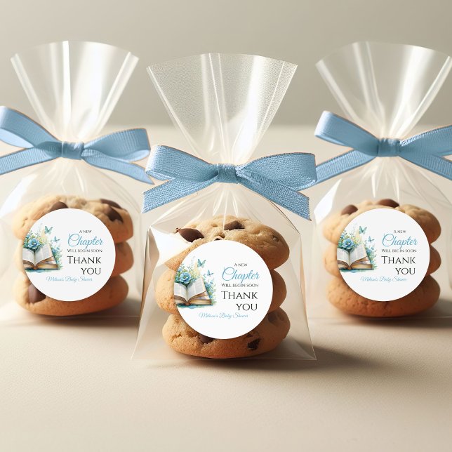 Adesivo New Chapter Boy Blue Brunch StoryBook Baby Shower (Criador carregado)