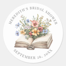 Adesivo New Chapter Floral Book Bridal Shower