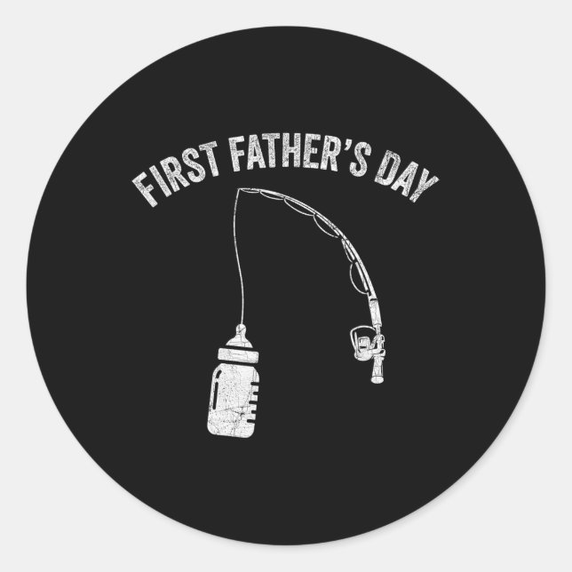 Adesivo New Dad Fisherman, First Fathers Day Fishing Dad  (Frente)
