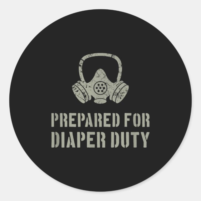 Adesivo New Dad Prepared For Diaper Duty Funny Small  (Frente)