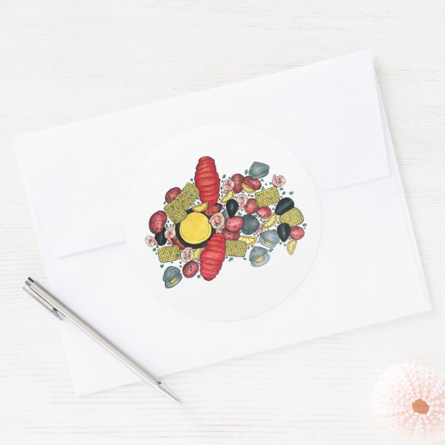 Adesivo New England Clams Lobster Clambake Seafood Janto (Envelope)