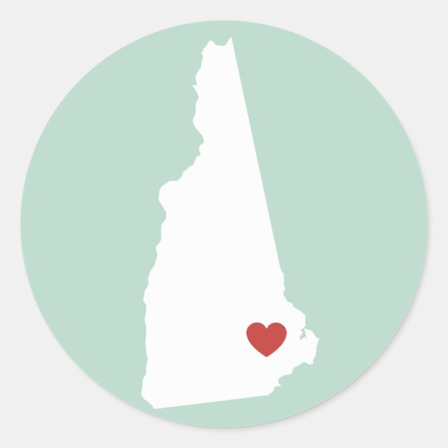 Adesivo New Hampshire Love - Customizable Sticker (Frente)