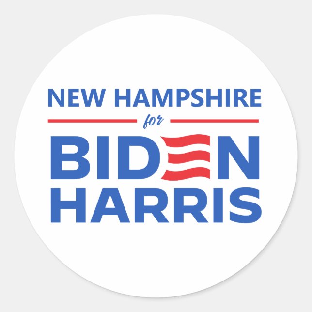 Adesivo New Hampshire para Biden Harris (Frente)