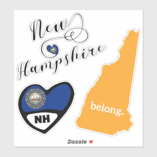 Adesivo New Hampshire State, Sheet of Die Cut Stickers (Folha)